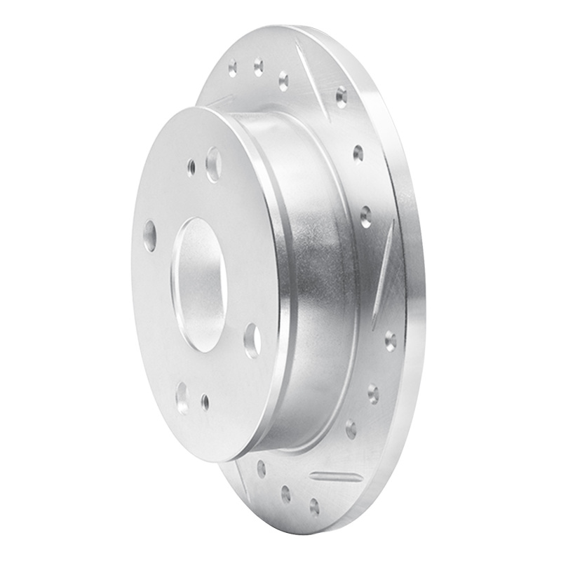 Picture of R1 85-87 Toyota Corolla (US/Canada) Rear Right Drilled & Slotted Silver Brake Rotor