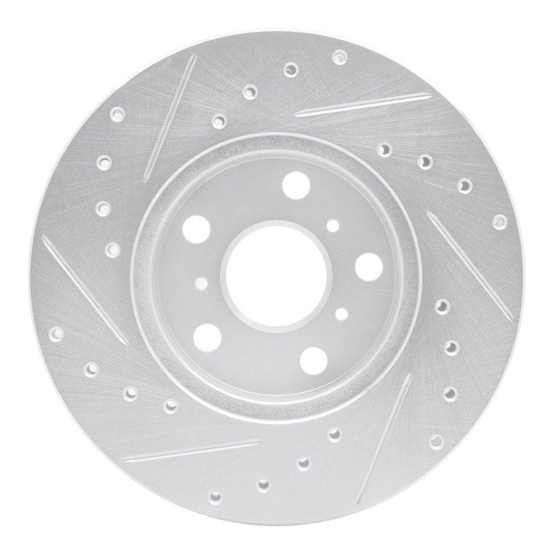 Picture of R1 90-91 Toyota Celica Front Right Drilled & Slotted Silver Brake Rotor