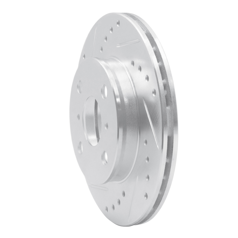 Picture of R1 91-99 Toyota Tercel Front Left Drilled & Slotted Silver Brake Rotor