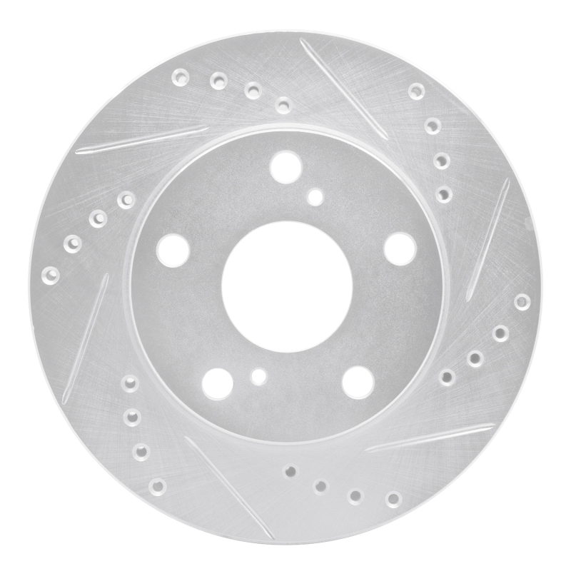 Picture of R1 92-01 Toyota Camry Front Right Drilled & Slotted Silver Brake Rotor
