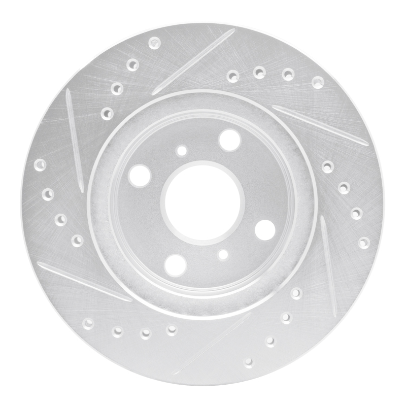 Picture of R1 92-95 Toyota Paseo Front Right Drilled & Slotted Silver Brake Rotor