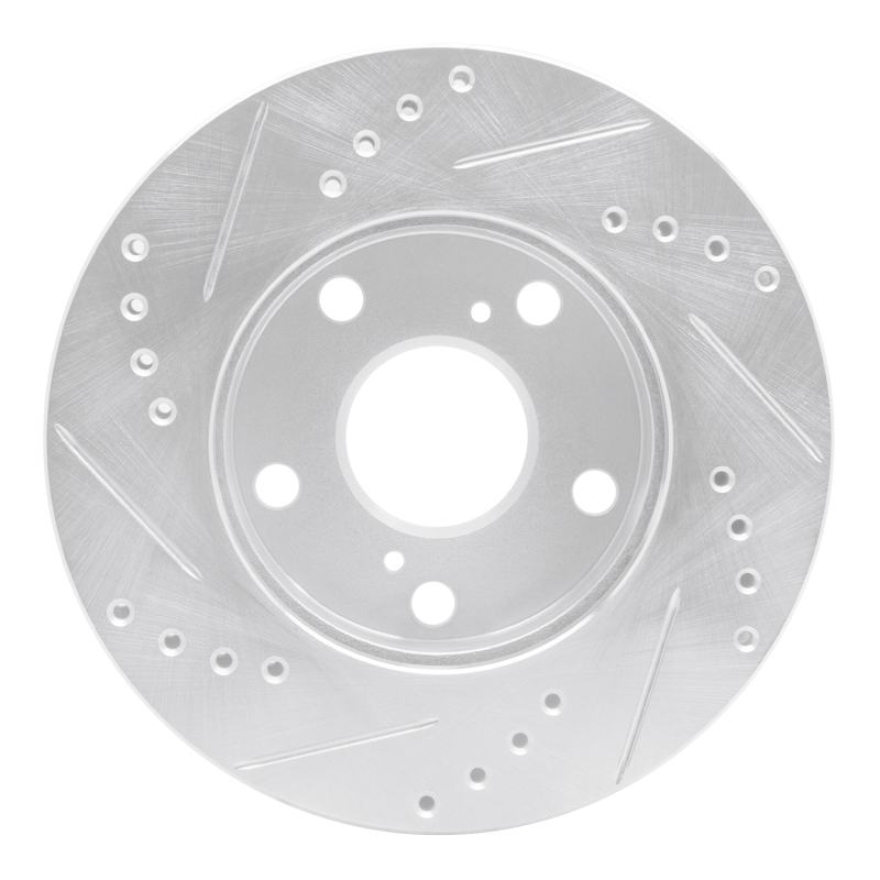 Picture of R1 92-01 Toyota Camry Front Right Drilled & Slotted Silver Brake Rotor