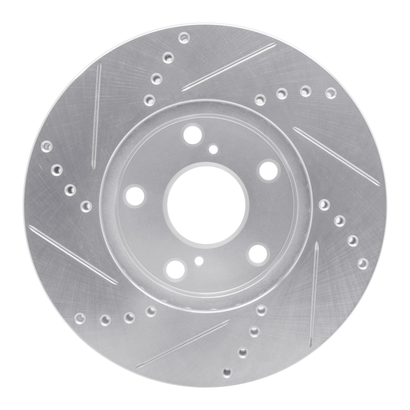 Picture of R1 92-06 Lexus ES300 Front Right Drilled & Slotted Silver Brake Rotor