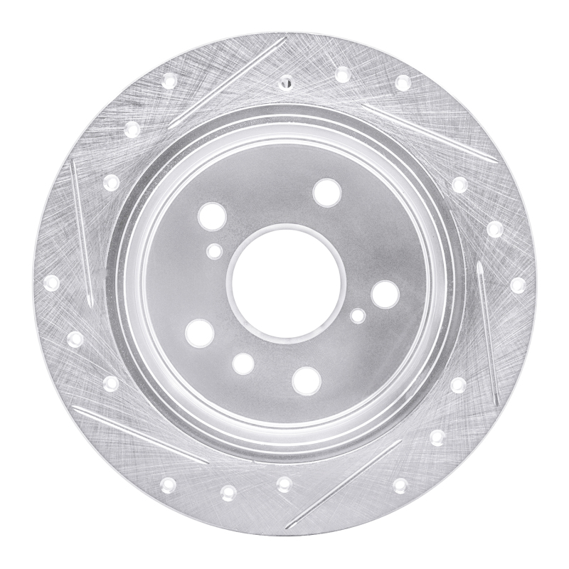 Picture of R1 92-03 Lexus ES300 Rear Right Drilled & Slotted Silver Brake Rotor