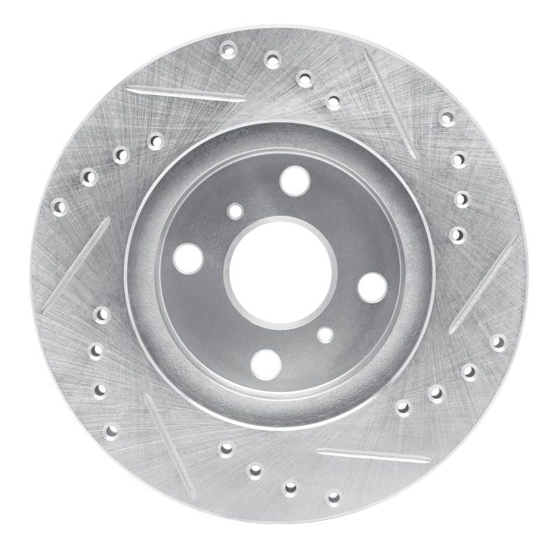 Picture of R1 93-02 Chevrolet Prizm Front Left Drilled & Slotted Silver Brake Rotor
