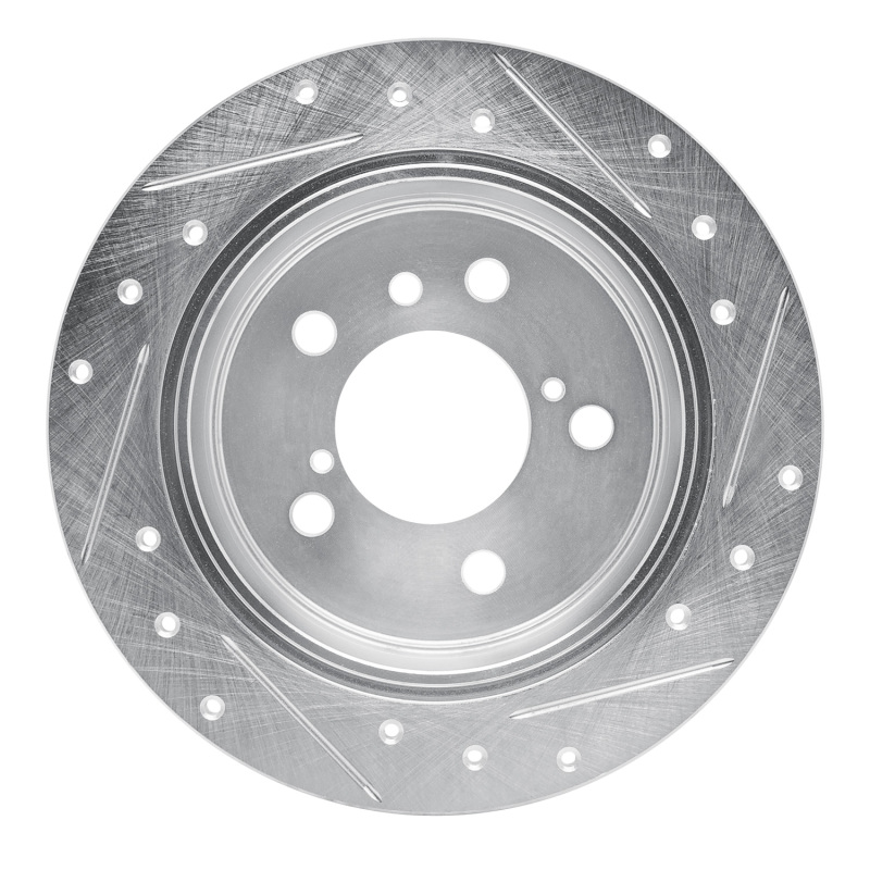 Picture of R1 92-03 Lexus ES300 Rear Left Drilled & Slotted Silver Brake Rotor