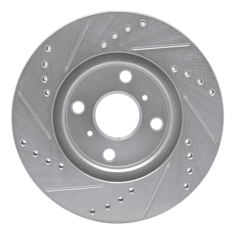 Picture of R1 00-05 Toyota Echo Front Left Drilled & Slotted Silver Brake Rotor