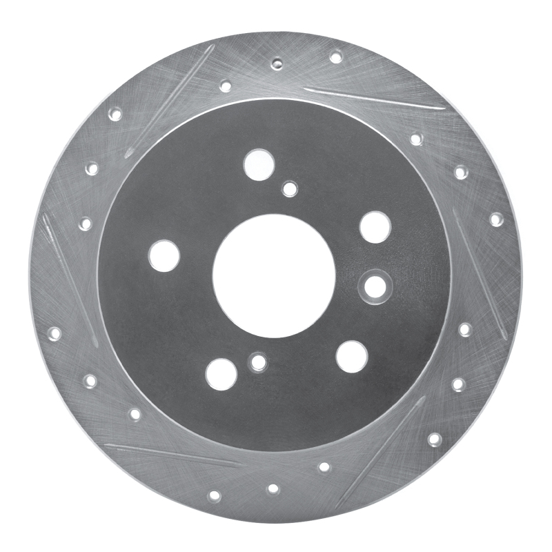 Picture of R1 02-08 Lexus ES300 Rear Left Drilled & Slotted Silver Brake Rotor