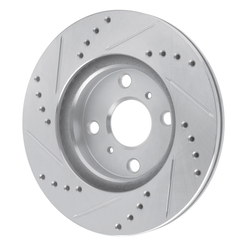 Picture of R1 00-05 Toyota Echo Front Left Drilled & Slotted Silver Brake Rotor