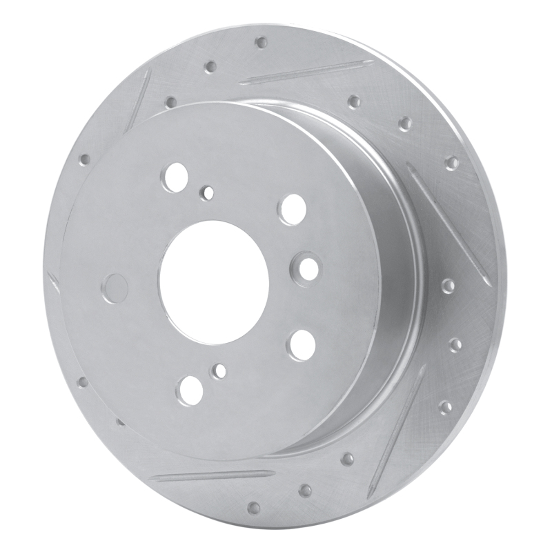 Picture of R1 02-08 Lexus ES300 Rear Left Drilled & Slotted Silver Brake Rotor