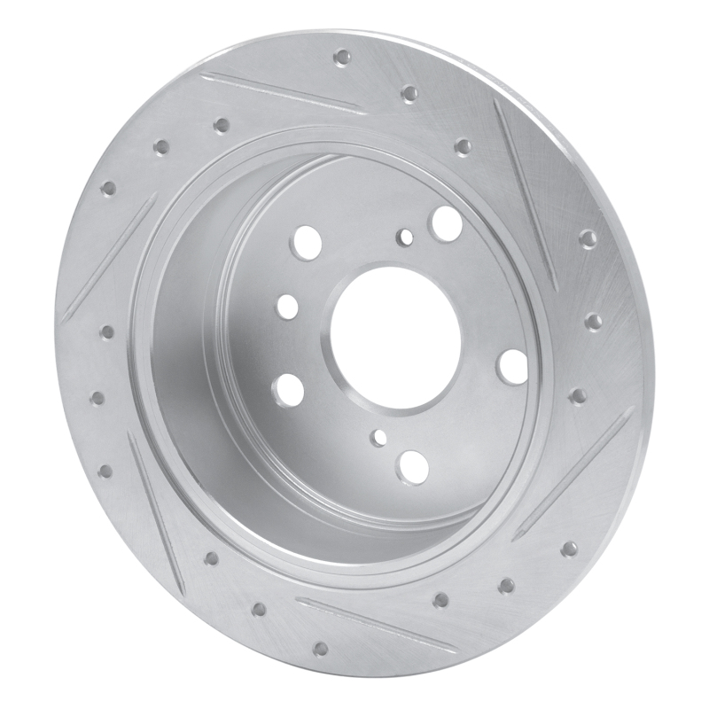 Picture of R1 02-08 Lexus ES300 Rear Left Drilled & Slotted Silver Brake Rotor