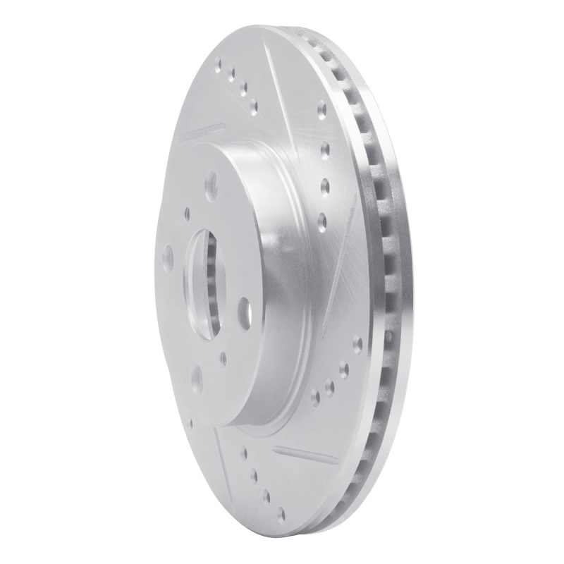 Picture of R1 06-19 Scion IQ Front Right Drilled & Slotted Silver Brake Rotor