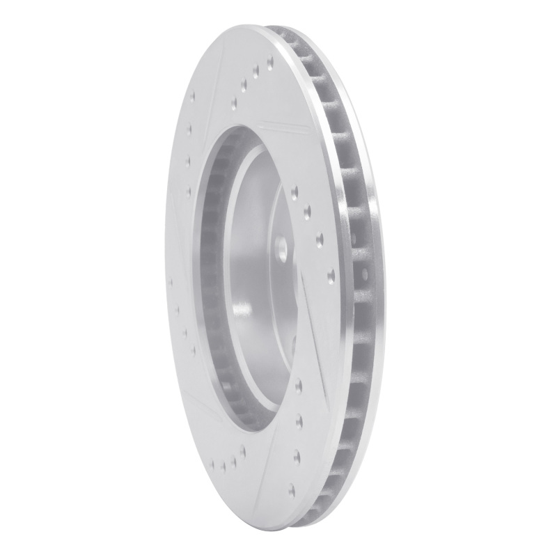 Picture of R1 04-09 Toyota Prius Front Right Drilled & Slotted Silver Brake Rotor