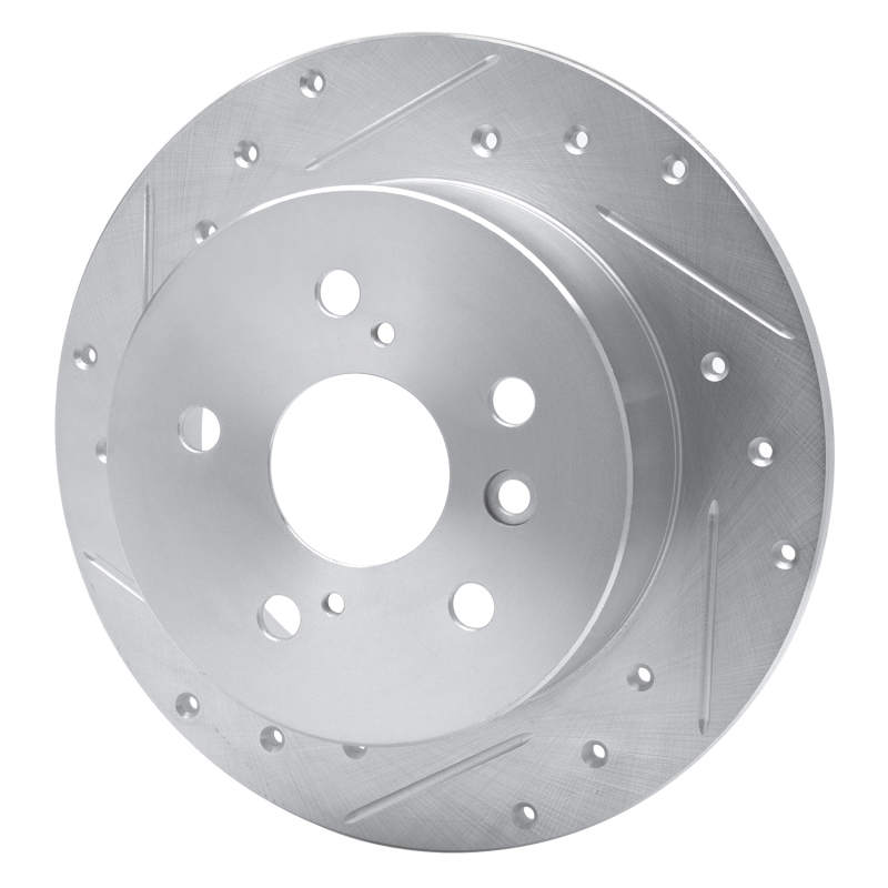 Picture of R1 07-12 Lexus ES350 Rear Left Drilled & Slotted Silver Brake Rotor