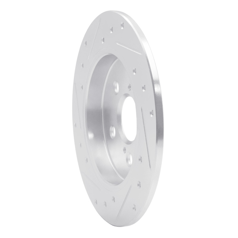 Picture of R1 09-24 Lexus CT200H Rear Right Drilled & Slotted Silver Brake Rotor