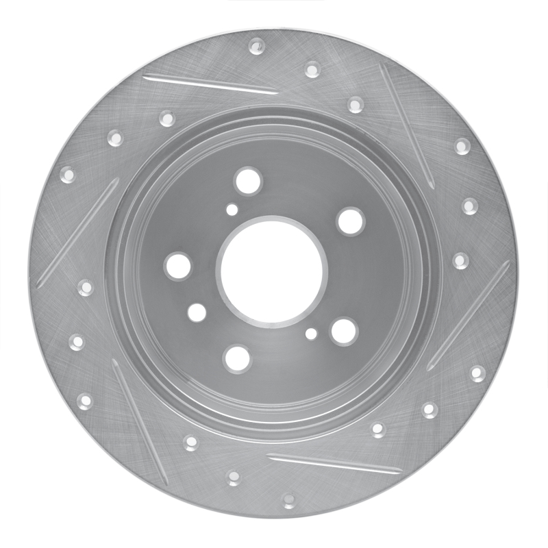 Picture of R1 07-12 Lexus ES350 Rear Left Drilled & Slotted Silver Brake Rotor