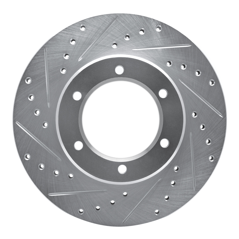 Picture of R1 86-95 Toyota Pickup Front Left Drilled & Slotted Silver Brake Rotor