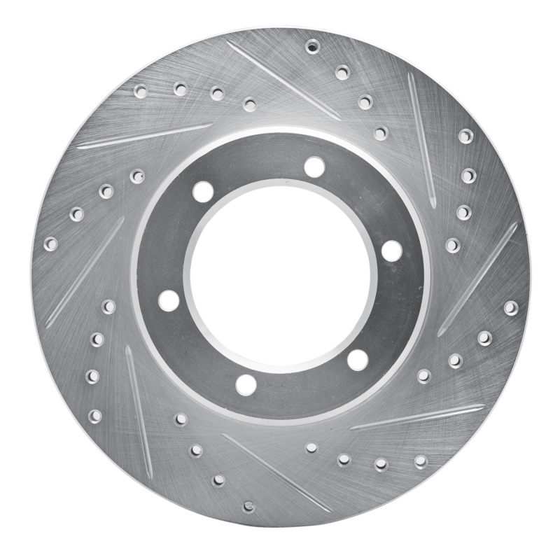 Picture of R1 86-95 Toyota Pickup Front Right Drilled & Slotted Silver Brake Rotor
