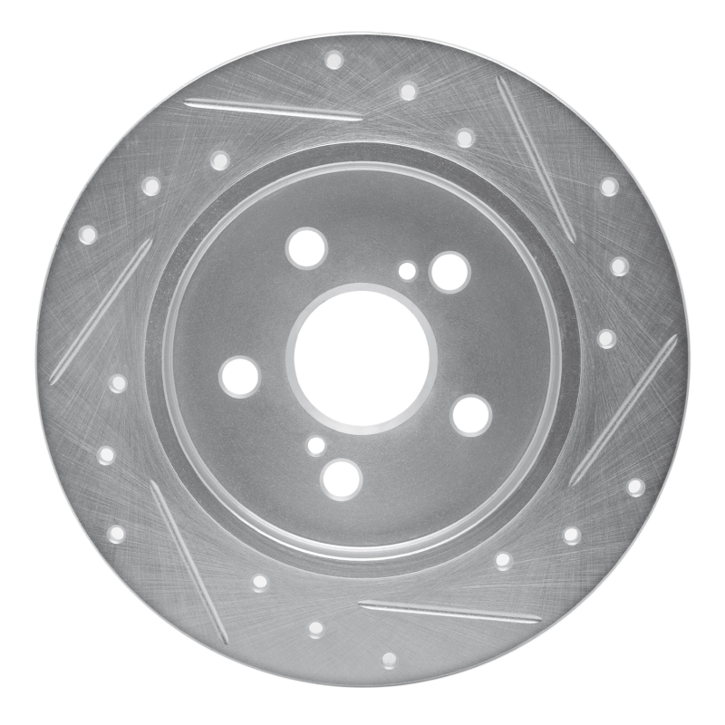 Picture of R1 09-24 Lexus CT200H Rear Left Drilled & Slotted Silver Brake Rotor