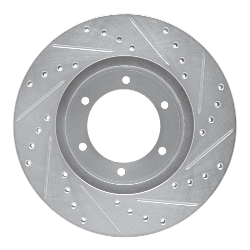 Picture of R1 86-95 Toyota Pickup Front Left Drilled & Slotted Silver Brake Rotor