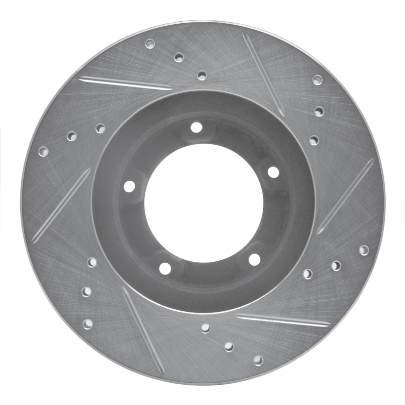 Picture of R1 95-04 Toyota Tacoma Front Left Drilled & Slotted Silver Brake Rotor
