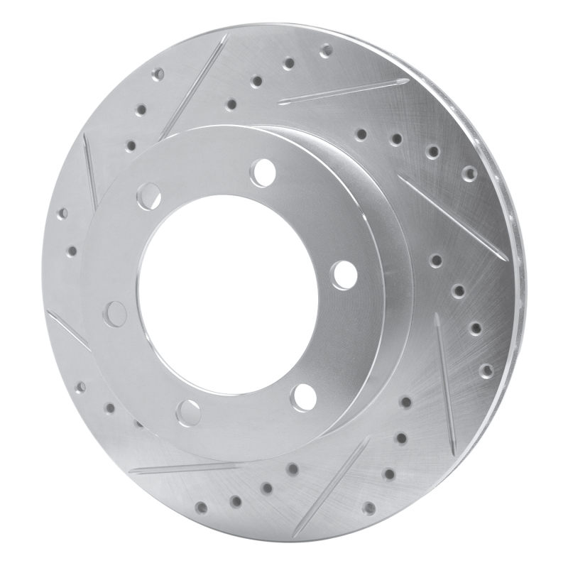 Picture of R1 95-04 Toyota 4Runner Front Left Drilled & Slotted Silver Brake Rotor