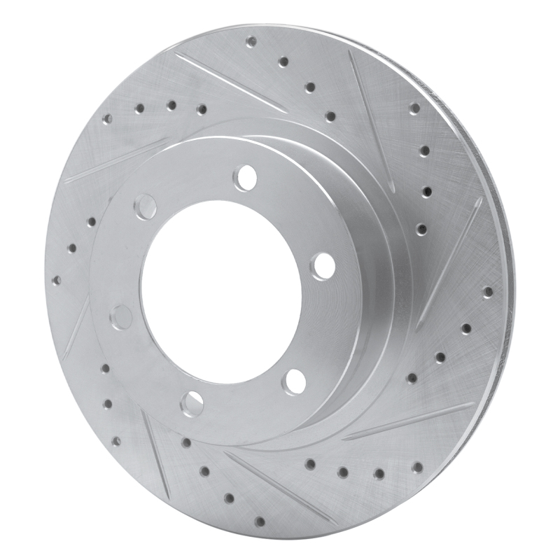Picture of R1 95-04 Toyota 4Runner Front Right Drilled & Slotted Silver Brake Rotor
