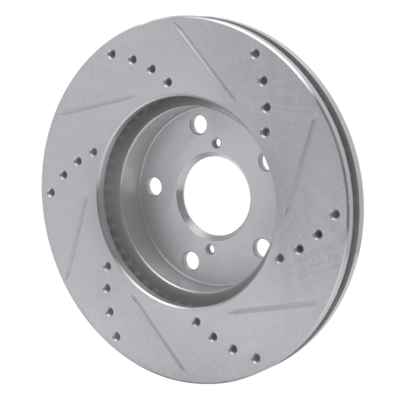 Picture of R1 01-05 Toyota RAV4 Front Left Drilled & Slotted Silver Brake Rotor