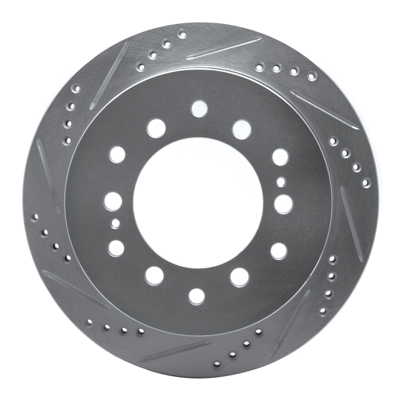 Picture of R1 01-09 Lexus GX470 Rear Left Drilled & Slotted Silver Brake Rotor