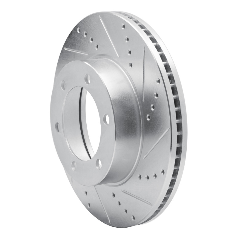 Picture of R1 00-07 Toyota SEQUOIA Front Right Drilled & Slotted Silver Brake Rotor