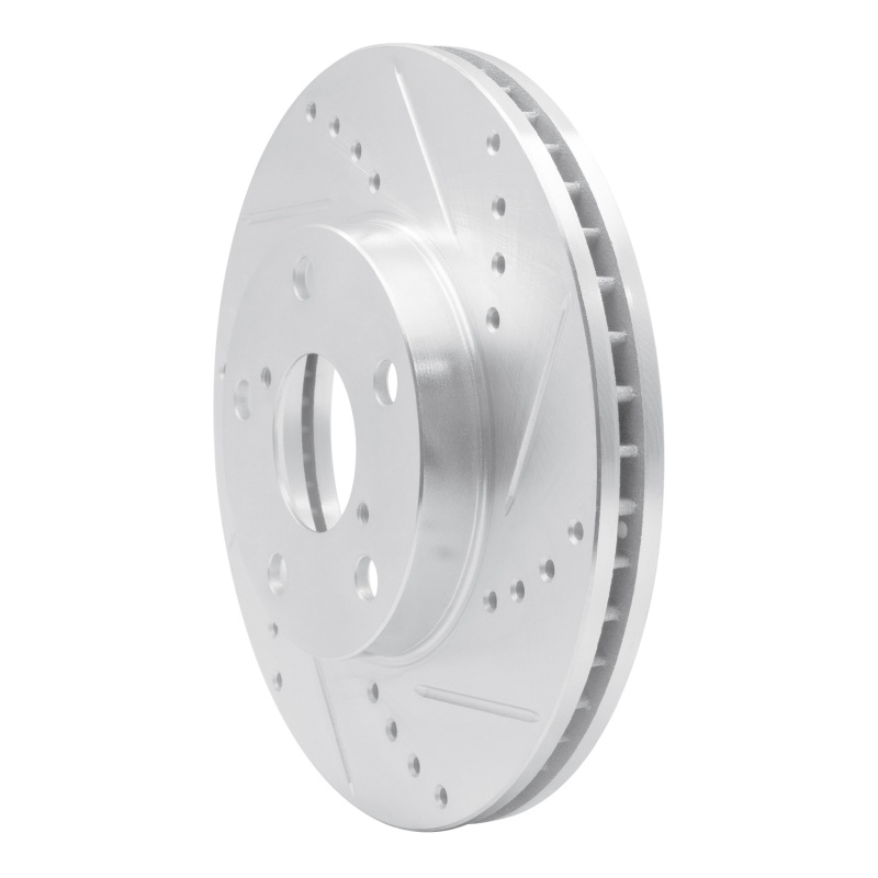 Picture of R1 01-05 Toyota RAV4 Front Right Drilled & Slotted Silver Brake Rotor
