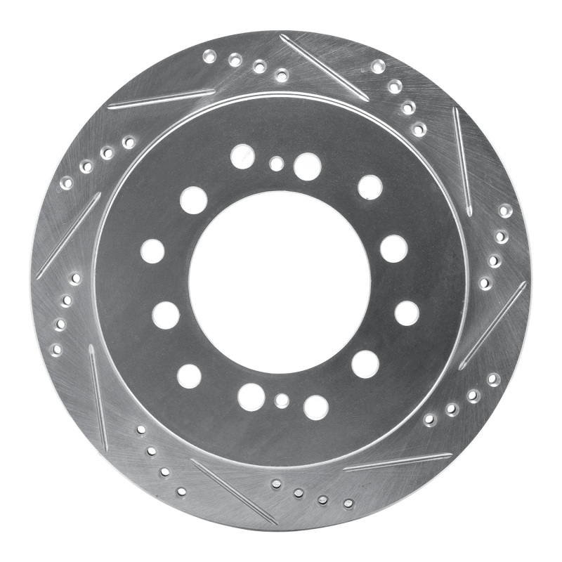 Picture of R1 01-09 Lexus GX470 Rear Right Drilled & Slotted Silver Brake Rotor