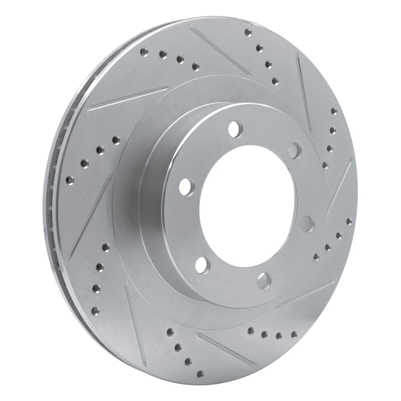 Picture of R1 03-09 Lexus GX470 Front Right Drilled & Slotted Silver Brake Rotor