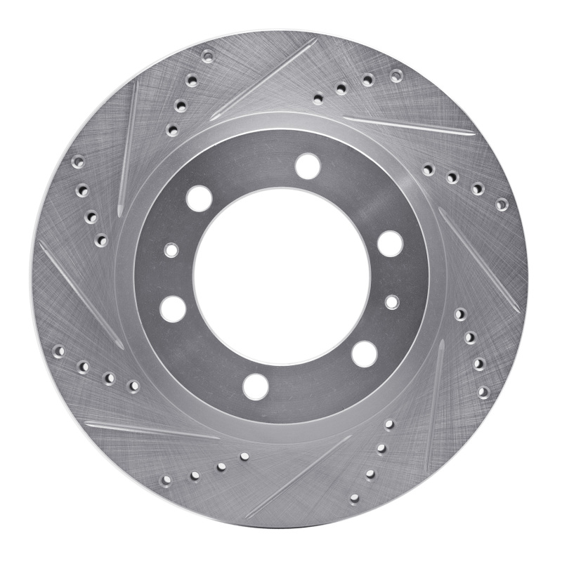 Picture of R1 03-23 Toyota FJ Cruiser Front Left Drilled & Slotted Silver Brake Rotor
