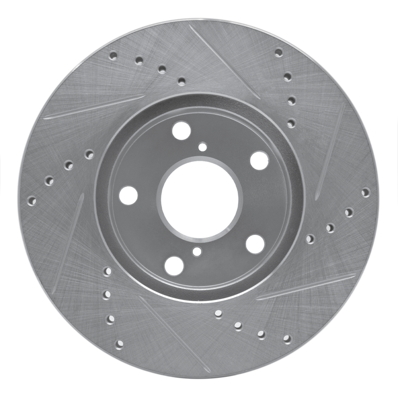 Picture of R1 01-05 Toyota RAV4 Front Left Drilled & Slotted Silver Brake Rotor