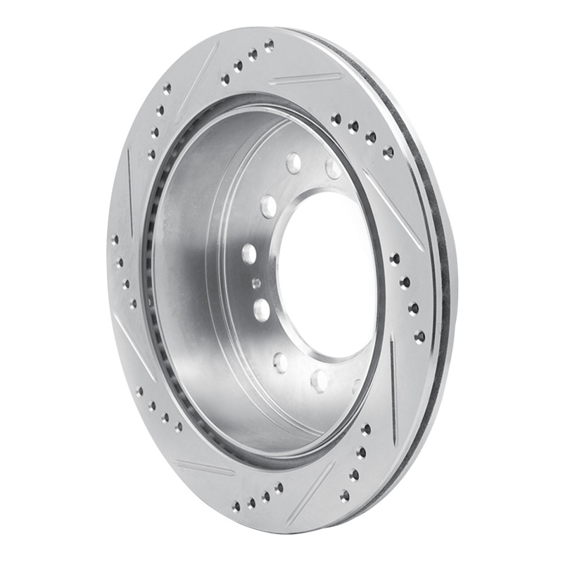 Picture of R1 01-09 Lexus GX470 Rear Right Drilled & Slotted Silver Brake Rotor