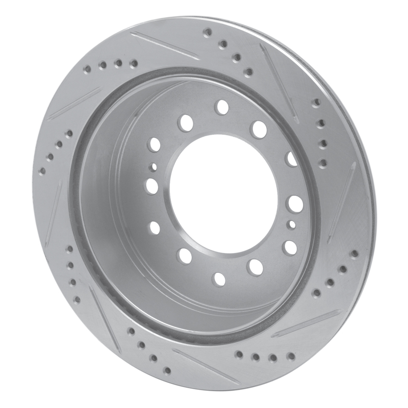 Picture of R1 01-09 Lexus GX470 Rear Left Drilled & Slotted Silver Brake Rotor