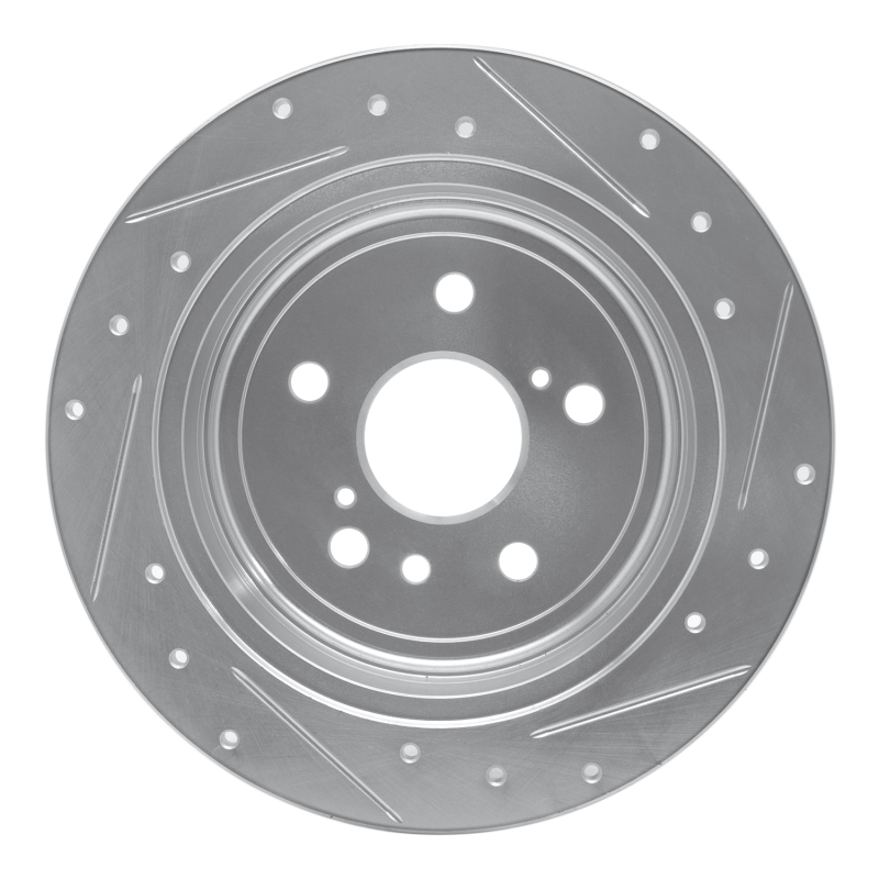 Picture of R1 04-10 Toyota SIENNA Rear Left Drilled & Slotted Silver Brake Rotor