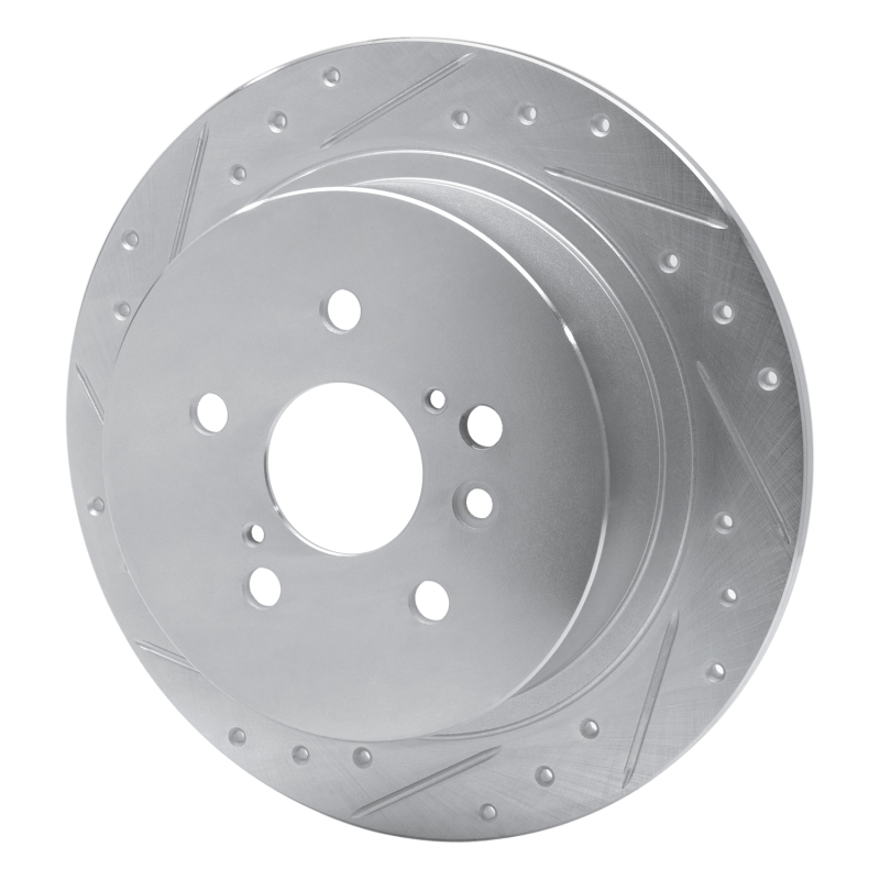 Picture of R1 08-13 Toyota Highlander Rear Left Drilled & Slotted Silver Brake Rotor