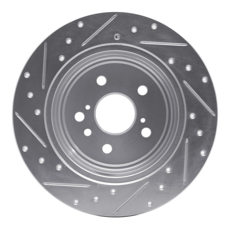Picture of R1 08-13 Toyota Highlander Rear Right Drilled & Slotted Silver Brake Rotor