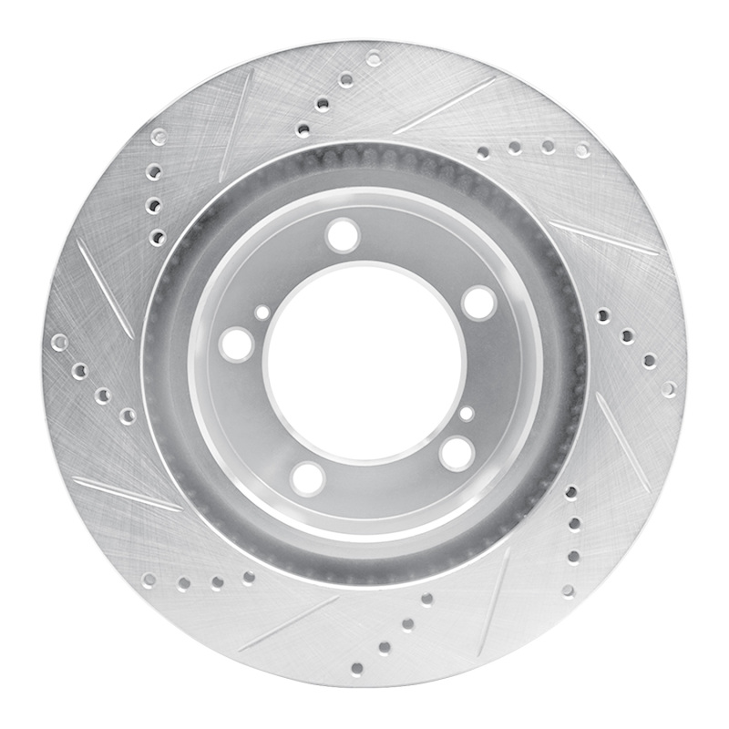 Picture of R1 08-21 Lexus LX570 Front Right Drilled & Slotted Silver Brake Rotor