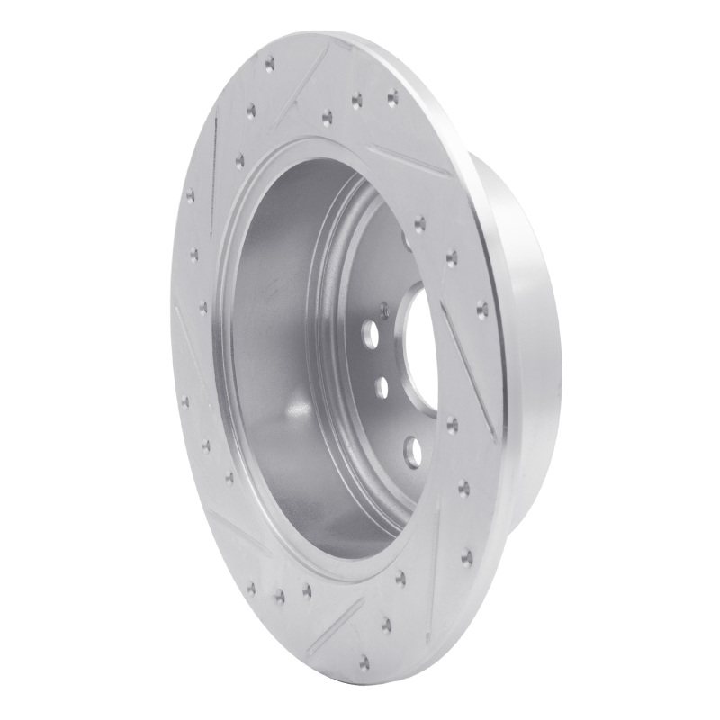 Picture of R1 08-13 Toyota Highlander Rear Right Drilled & Slotted Silver Brake Rotor