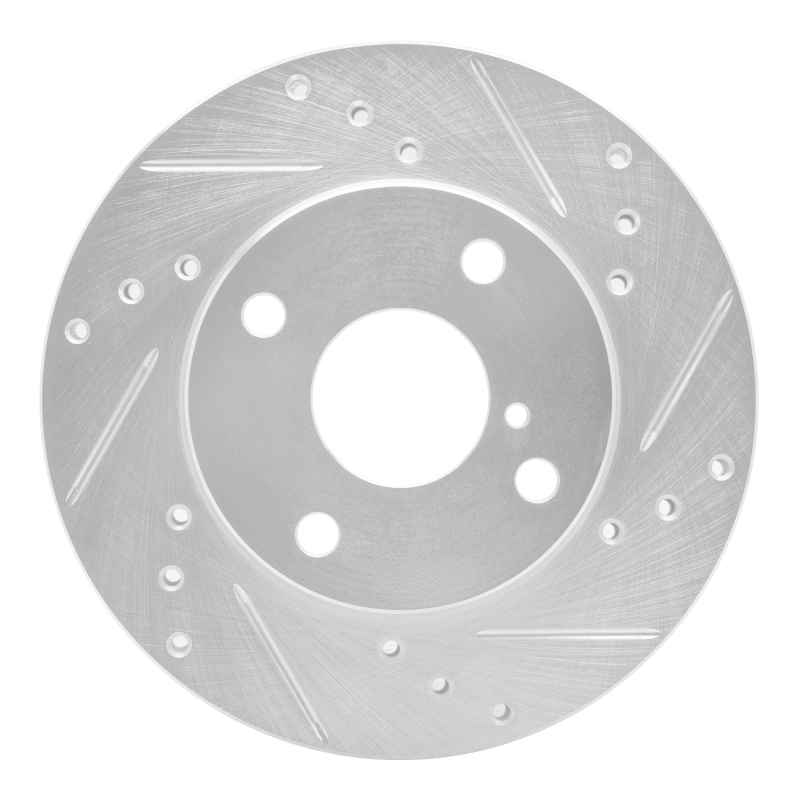 Picture of R1 90-93 Mazda Miata Front Right Drilled & Slotted Silver Brake Rotor