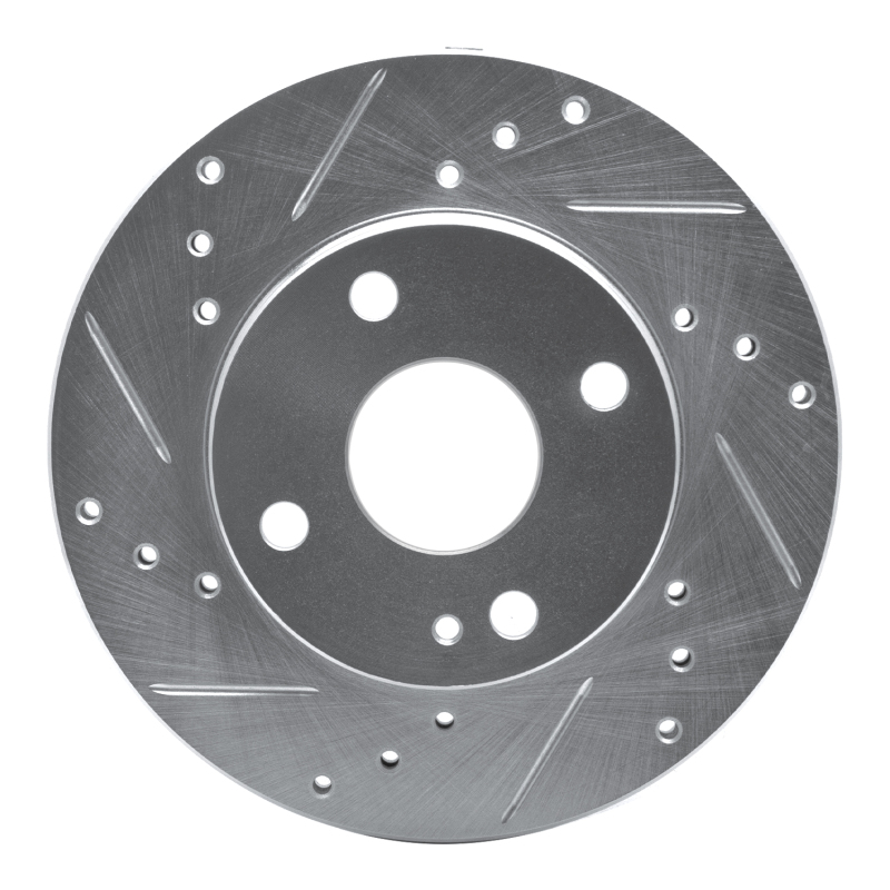 Picture of R1 90-93 Mazda Miata Front Left Drilled & Slotted Silver Brake Rotor