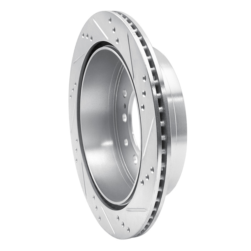 Picture of R1 10-24 Lexus GX460 Rear Left Drilled & Slotted Silver Brake Rotor