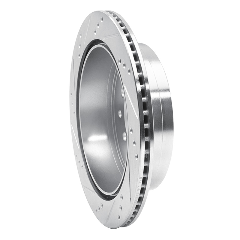 Picture of R1 10-24 Lexus GX460 Rear Right Drilled & Slotted Silver Brake Rotor