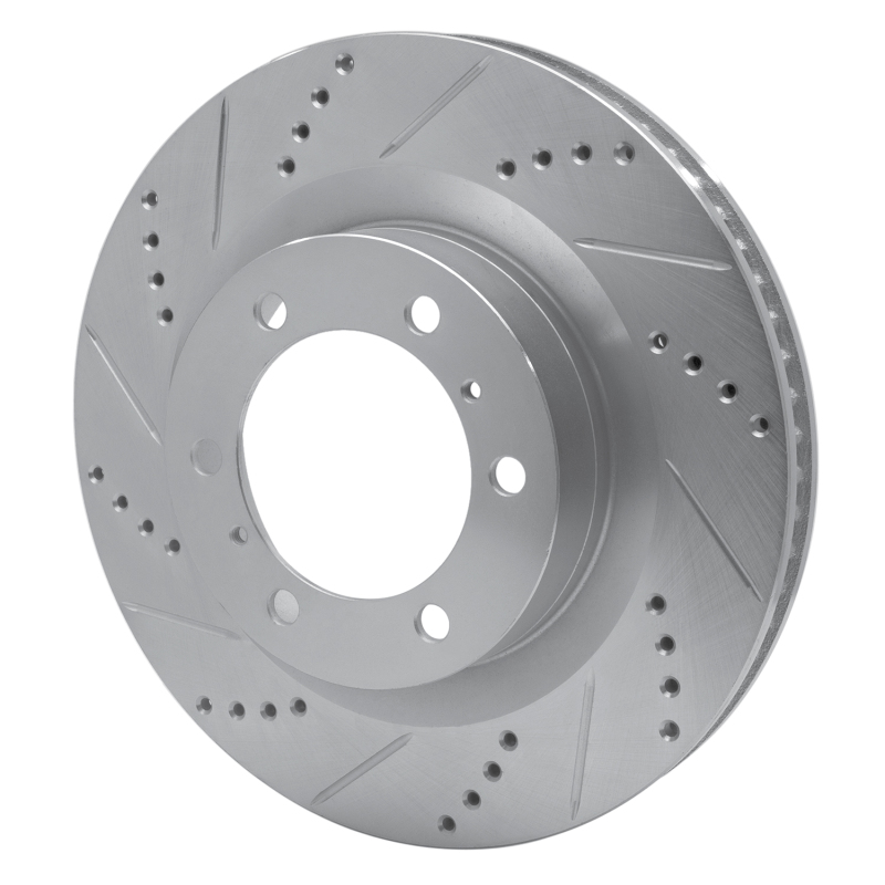 Picture of R1 10-24 Lexus GX460 Front Left Drilled & Slotted Silver Brake Rotor
