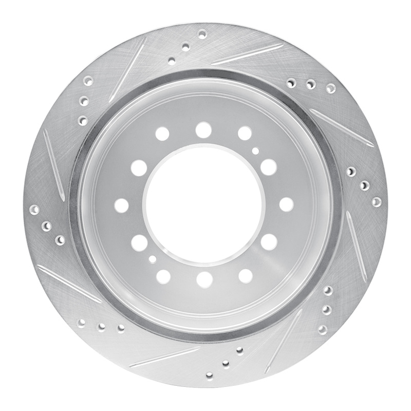 Picture of R1 10-24 Lexus GX460 Rear Right Drilled & Slotted Silver Brake Rotor