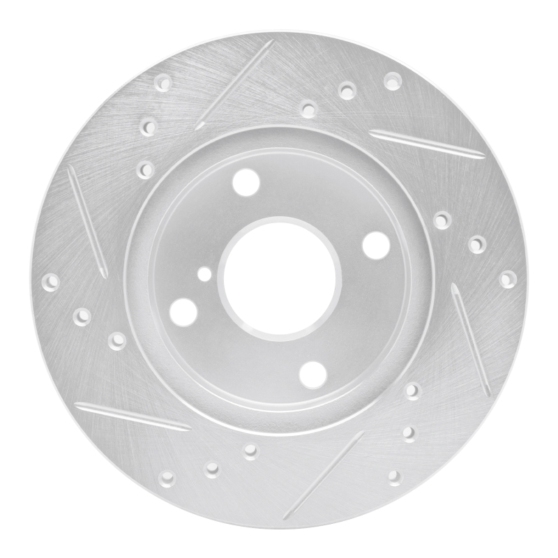 Picture of R1 90-93 Mazda Miata Front Right Drilled & Slotted Silver Brake Rotor