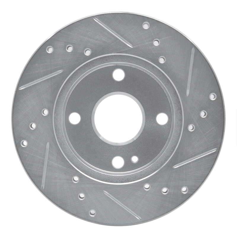 Picture of R1 90-93 Mazda Miata Front Left Drilled & Slotted Silver Brake Rotor